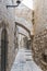 Passage between houses in the Jewish quarter of Jerusalem, Israel