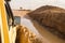 Passage through the mud with a jeep on the track in Kenya`s rift