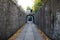 Passage with rails to a mortar pit of the Battery Reynolds at Fort Hancock, Sandy Hook, NJ