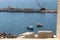 Passage way and fishermen near Citadel of Qaitbay, Egypt.