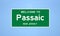 Passaic, New Jersey city limit sign. Town sign from the USA.