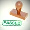 Passed stamp shows contract approved or endorsed - 3d illustration