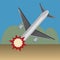 Passenger air plane crash illustration