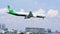 Passenger aircraft Boeing 777 of Eva Air prepare to landing