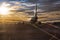 Passenger aircraft riding on runway