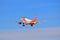 Passenger Aircraft With Undercarriage Down. New Easyjet Colours