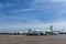 Passenger aircraft waiting to be boarded