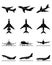 Passenger aircrafts in flight