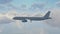 Passenger airliner in cloudy sky