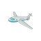 Passenger airliner icon, cartoon style