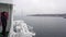 A passenger airliner sets sail from the Russian bridge over the Vostochny Bosphorus in Vladivostok.