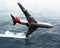 Passenger airplane crash in the ocean