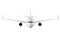 Passenger airplane on white background