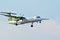 Passenger airplane YL-BBW - Bombardier Dash 8 Q400 - Air Baltic just before landing at the Chopin airport.