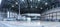 Passenger airplanes under maintenance. Checking mechanical systems for flight operations. Panorama of aircrafts in the hangar