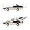 Passenger airport ground technics isolated set in flat style