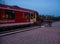 Passenger boarding a train in Germany