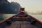 Passenger boat on Cheow Lan lake in Khao Sok National Park, Thailand. Postcard, poster, wallpaper