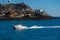 A passenger boat cruising along Puerto Penasco, Mexico