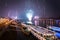 Passenger Boat with Fireworks in Background