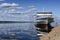 Passenger boat moored to a river Lena bank