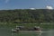 Passenger boat on Ossiacher see near Villach town in summer hot day