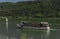 Passenger boat on Ossiacher see near Villach town in summer hot day