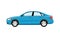 The passenger car is blue. Sedan. Vector illustration