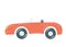 passenger car convertible in red. insulated machine without a roof. hand drawn cartoon style, vector illustration