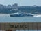 passenger catamaran boat crossing the Tagus River