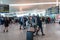 Passenger embarking on the interior of Prat Airport in Barcelona, Spain. Since 2013, El Prat-Barcelona is the busiest airport in