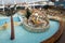 PASSENGER FERRY, MIDSEA, SPAIN - JUNE 09, 2012: Passengers enjoy at swimming pool on upper deck of The luxury cruise MSC SPLENDIDA