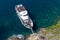 Passenger ferry moored in La Spezia Liguria Italy on April 20, 2019. Unidentified people