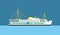 Passenger ferry ship flat vector icon