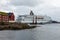 A passenger ferry of the Smyril-Line moored in the port, Faroe Islands. Thorshavn. Faroe Islands