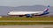 Passenger jet aircraft Boeing 777-300ER of Aeroflot Airlines on runway. Aviation and transportation