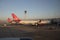 Passenger jets on the terminal stand at LHR