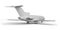 Passenger plane BOEING 727 3D render on a white background