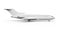 Passenger plane BOEING 727 3D render on a white background