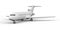 Passenger plane BOEING 727 3D render on a white background