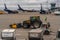 Passenger planes on the parking at the Moscow Sheremetyevo Airport