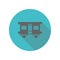 Passenger rail transportation long shadow icon. Simple glyph, flat vector of transport icons for ui and ux, website or mobile