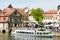 Passenger ship at River Regnitz in Bamberg