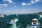 Passenger ships at pier Eminonu in Istanbul, Turkey