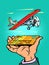 passenger small propeller aircraft, credit or debit bank card