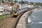 Passenger train on a coastal route