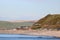 Passenger train on Cumbrian coast near Nethertown