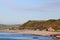 Passenger train on Cumbrian coast near Nethertown