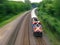 Passenger train with motion blur