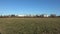 Passenger train passing into the open rural landscape. Germany January 2, 2019.